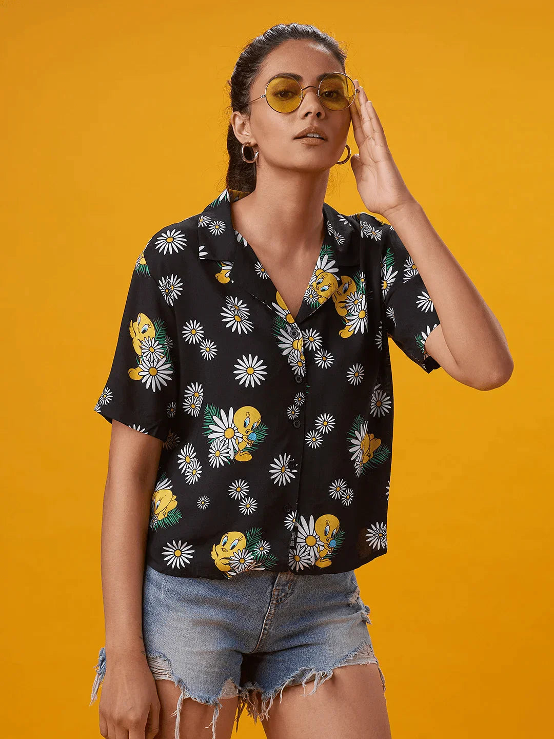 Flower Pattern Printed Shirt