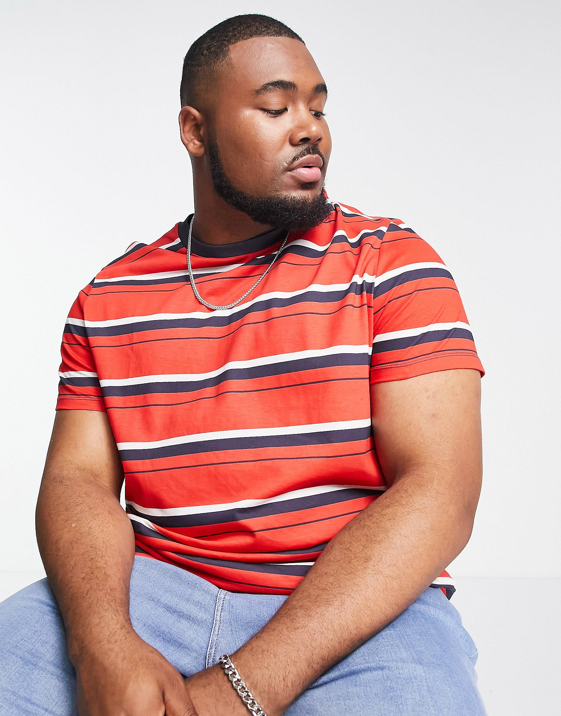 RED STRIPED T-SHIRT -MEN