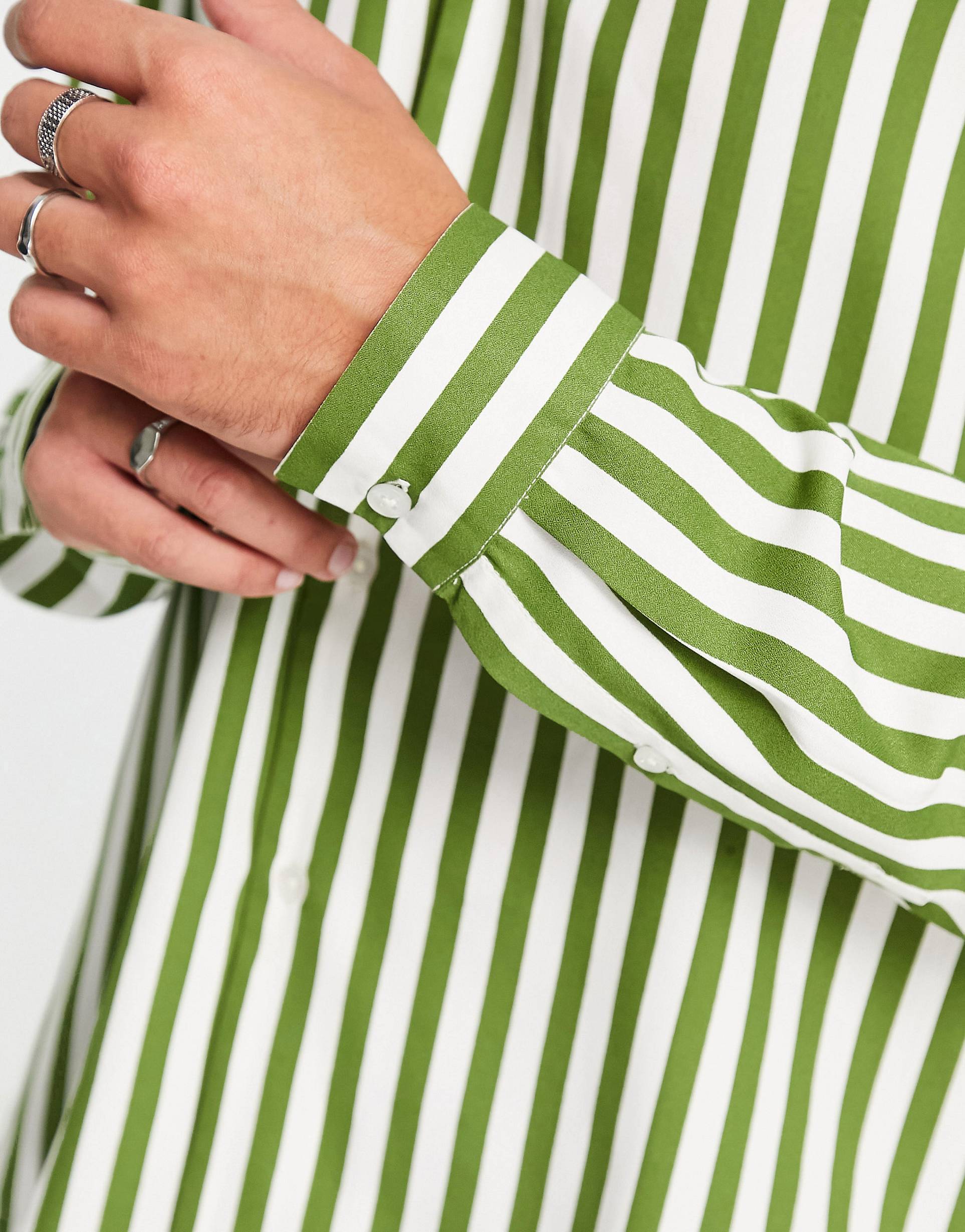 GREEN STRIP SHIRT - MEN