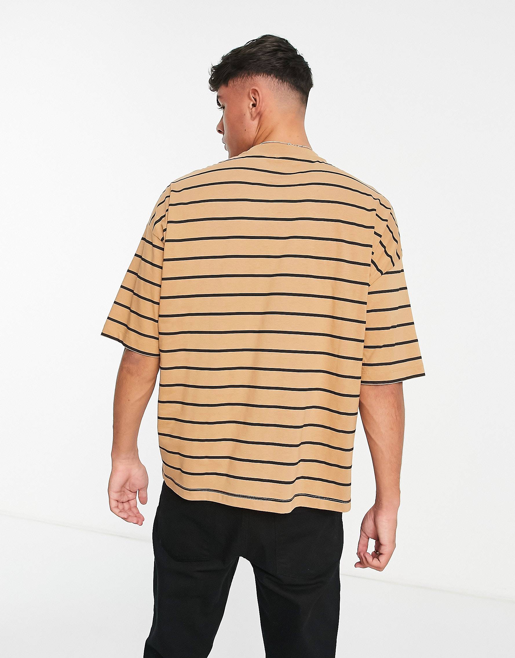 GOLD STRIPTED T-SHIRT-MEN