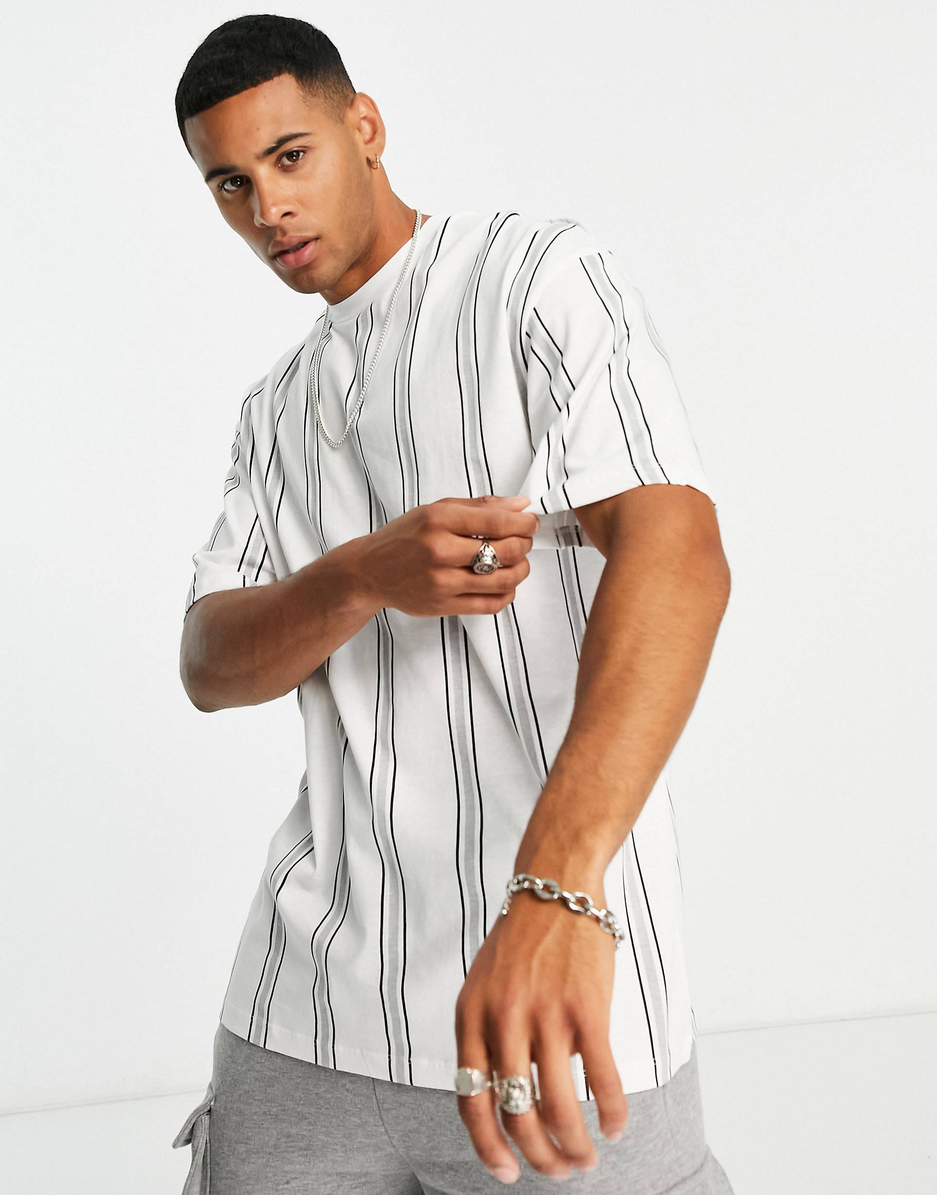 Black Striped Half Sleeve T-Shirt