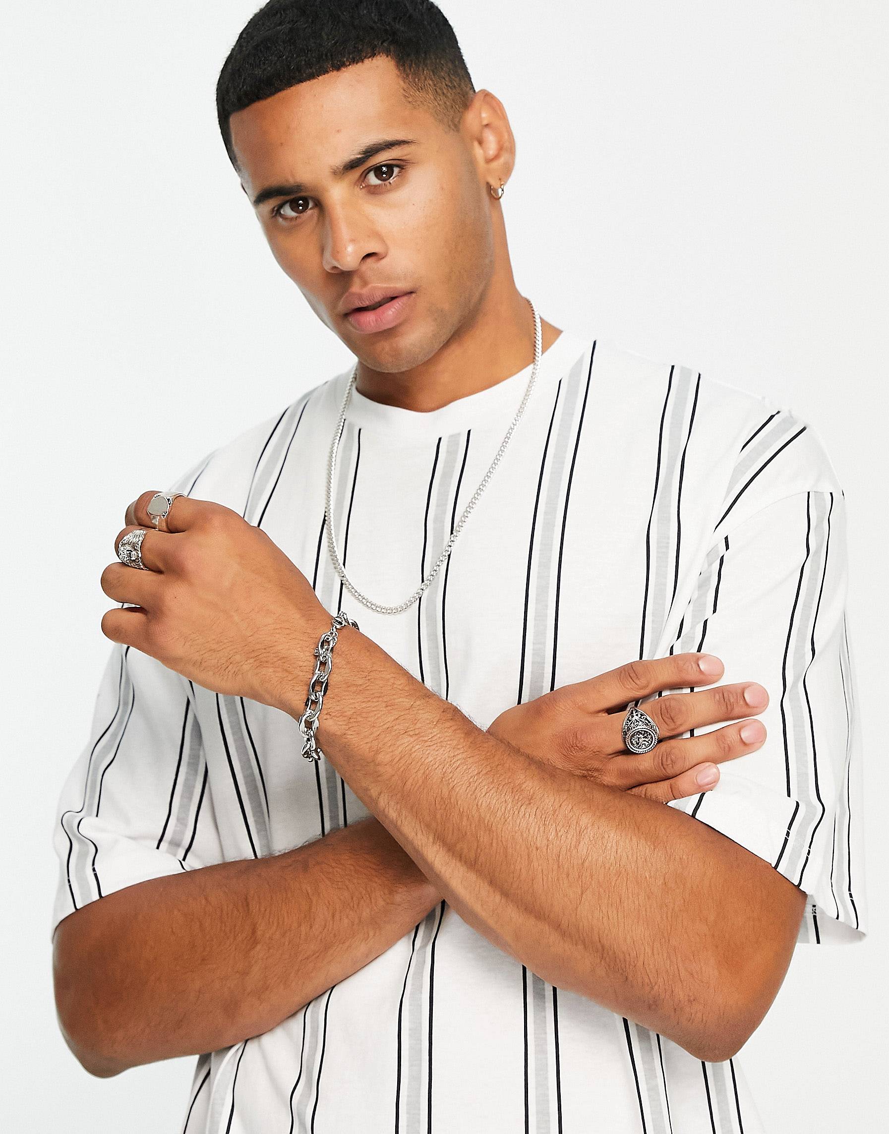 Black Striped Half Sleeve T-Shirt