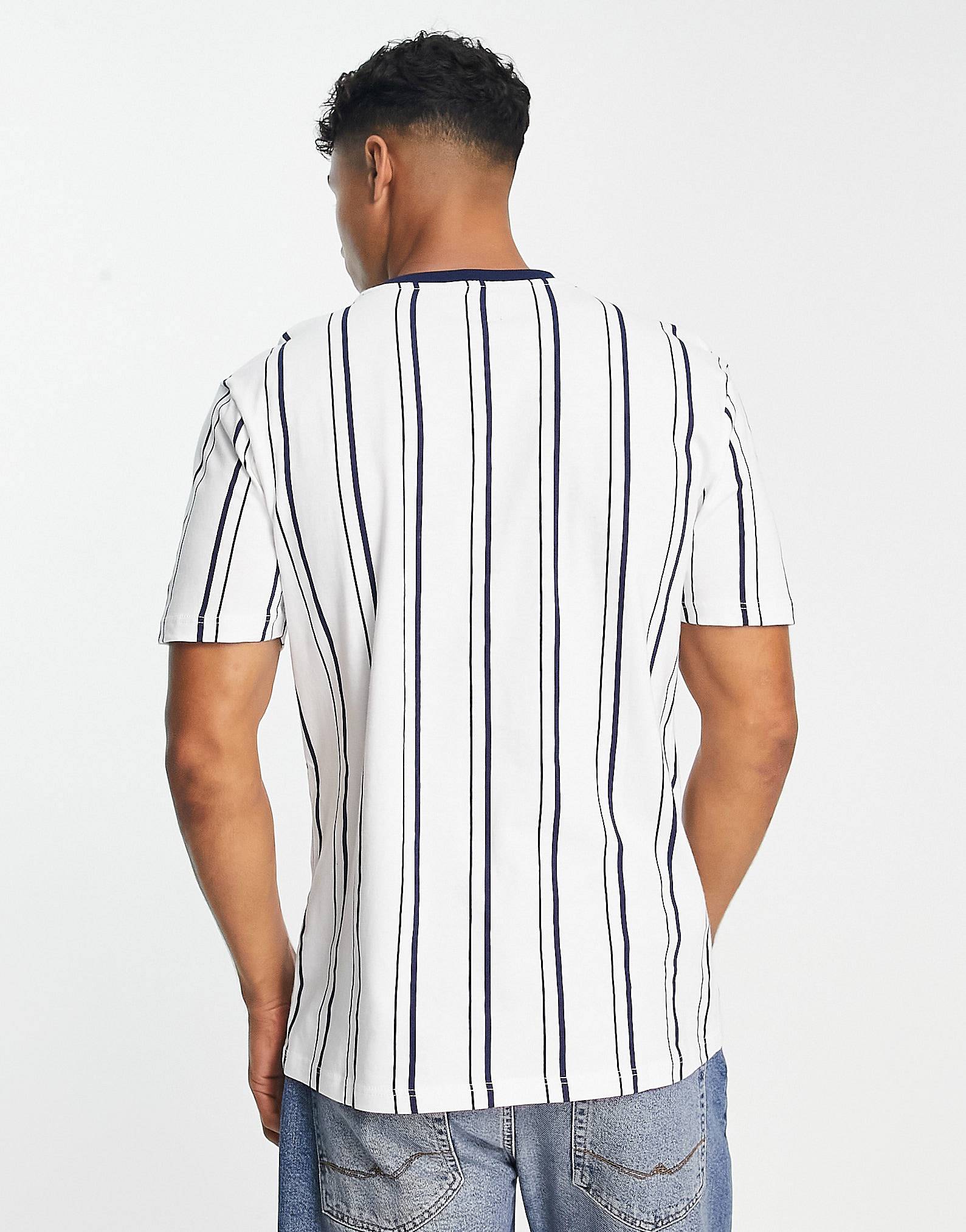 DARK BLUE STRIPTED T-SHIRT-MEN