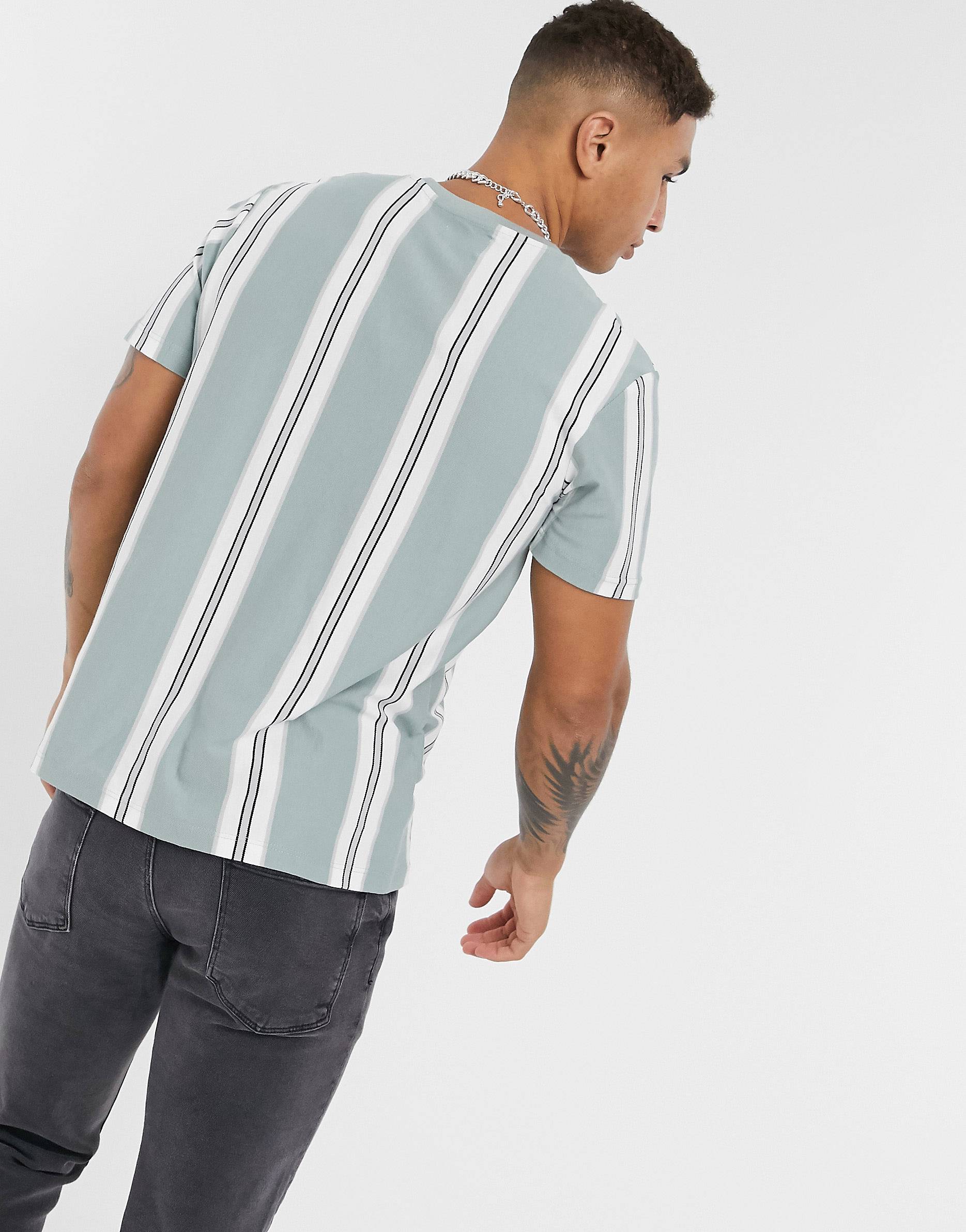 SKY BLUE STRIPED T-SHIRT - MEN