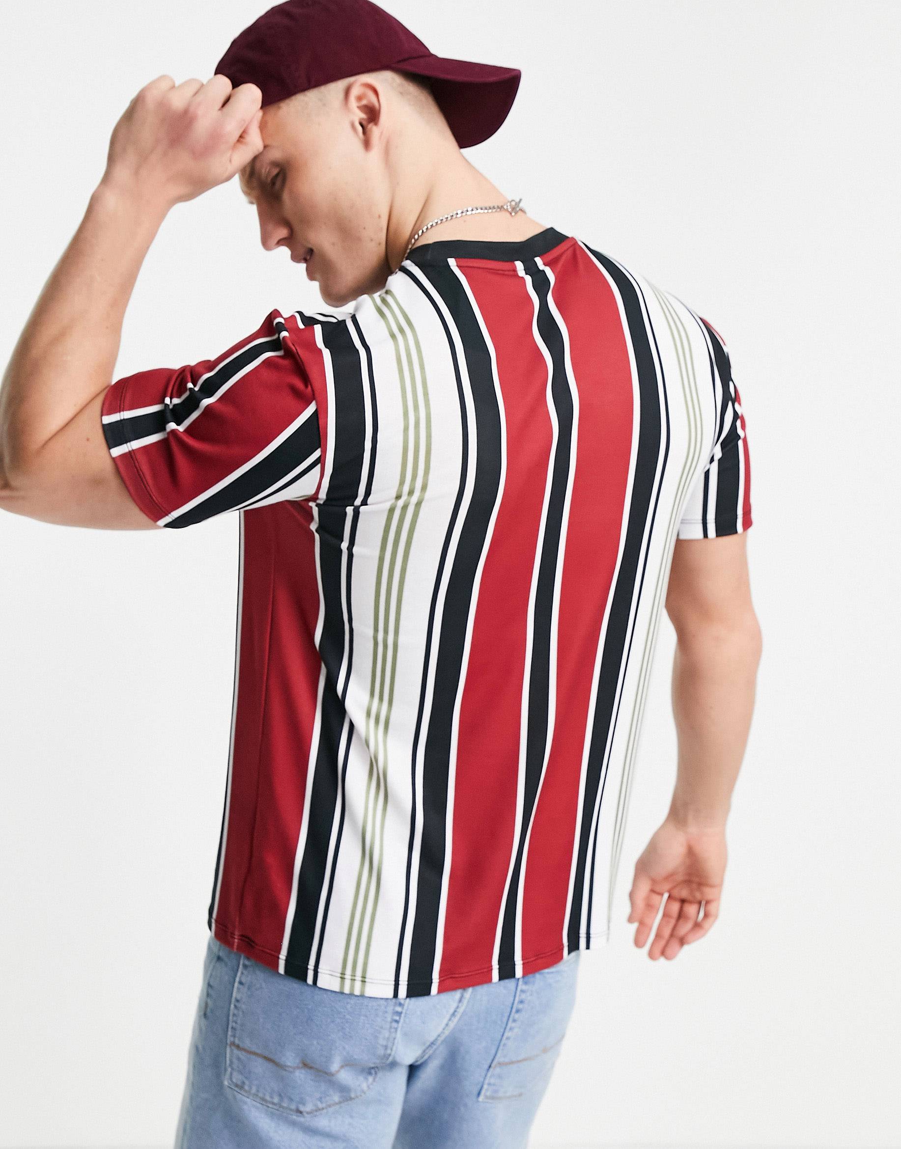 RED & BLACK STRIPED T-SHIRT - MEN