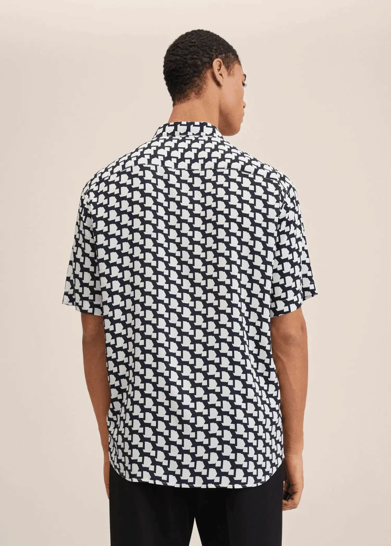 Printed Flowy Shirt Black For Men