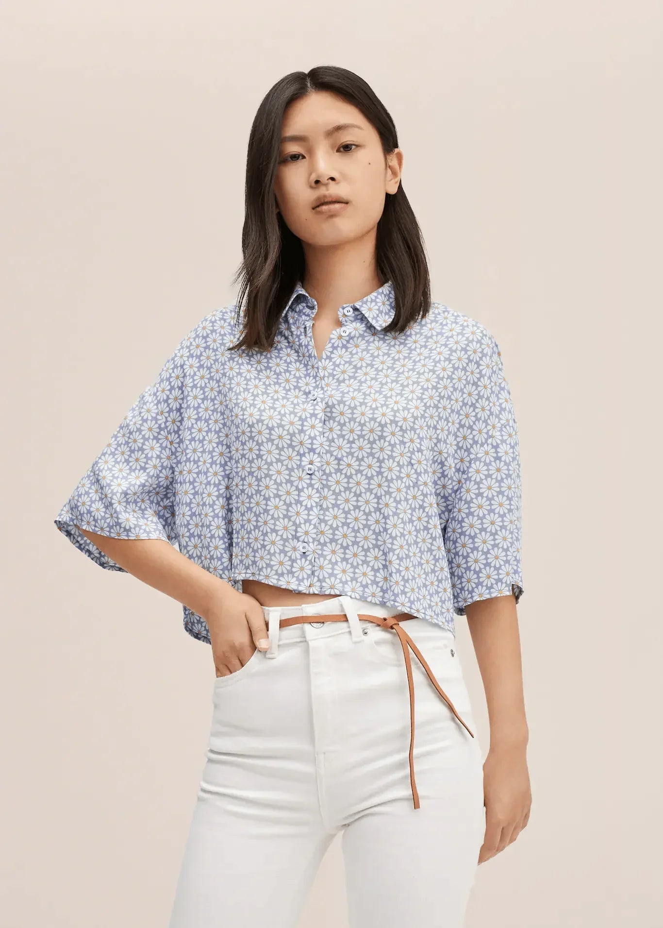 Small Floral Pattern Printed Shirt