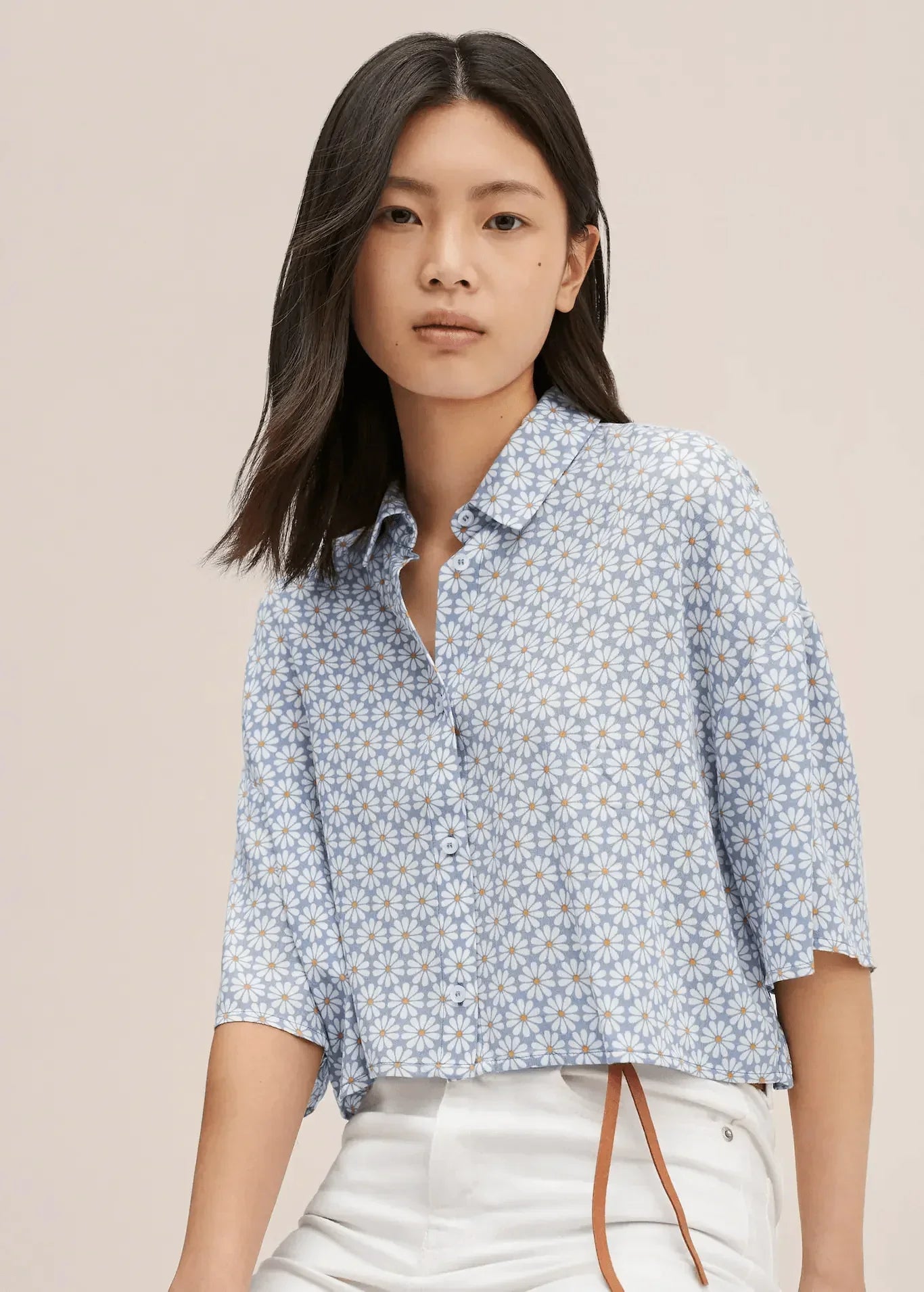 Small Floral Pattern Printed Shirt