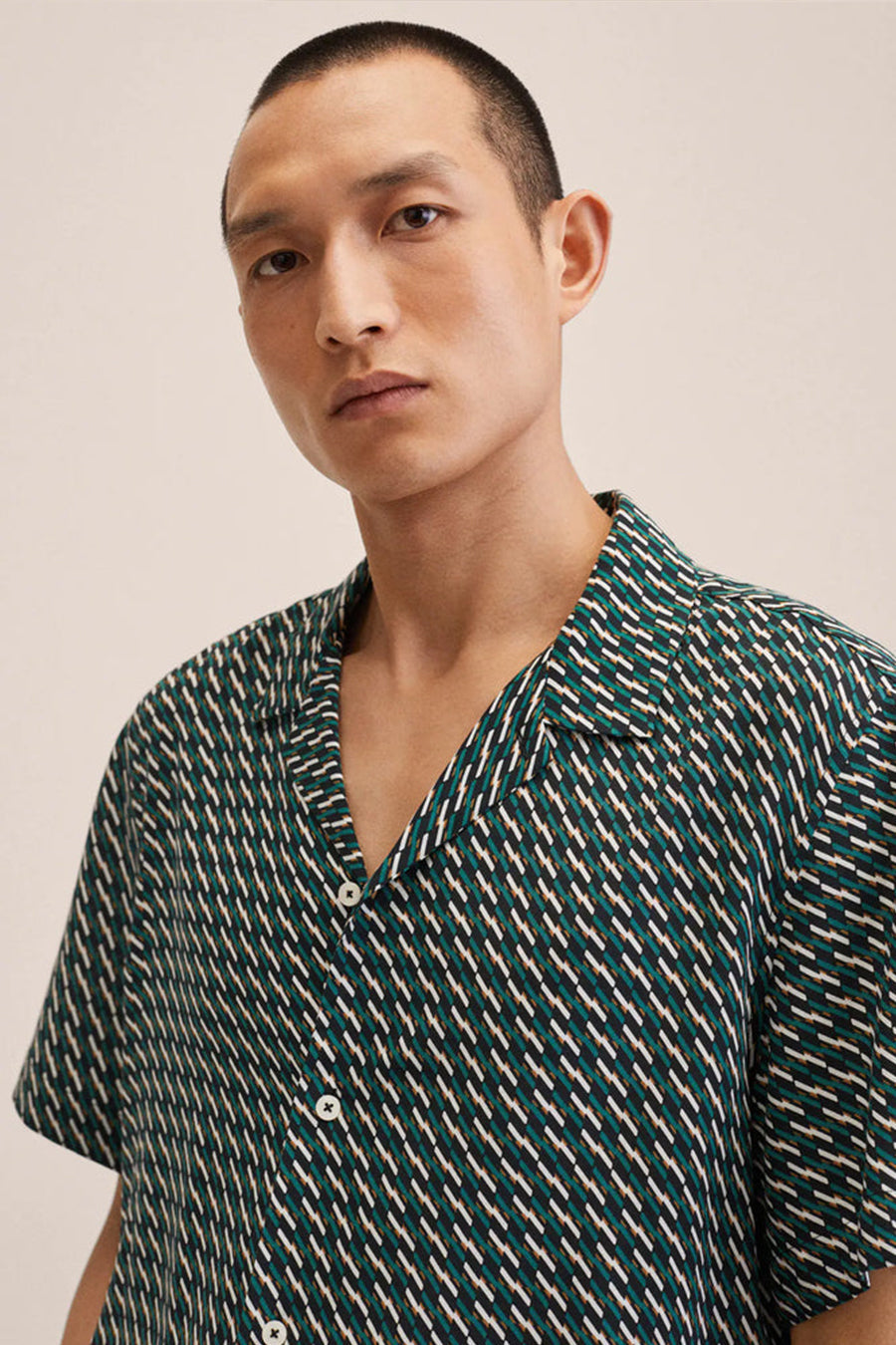 Green Classic Element Print Shirt