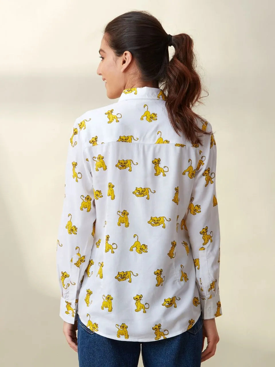 Lion Pattern Printed Women Shirt