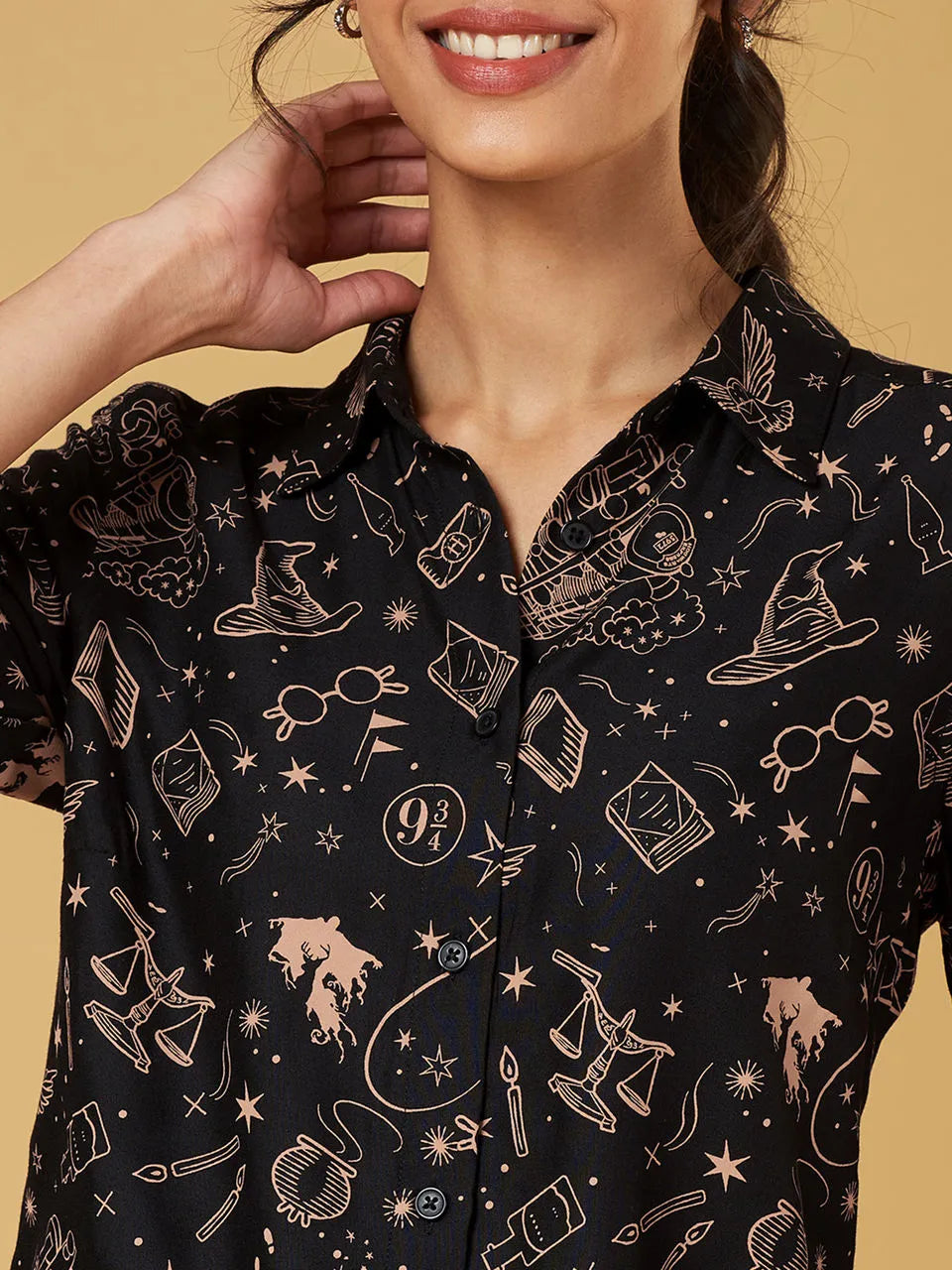 Vector Pattern Printed Women Shirt