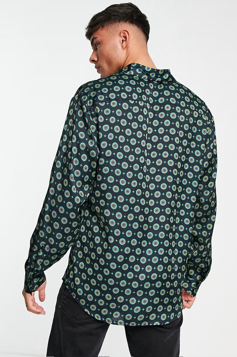 VINTAGE PATTERN PRINTED SHIRT - MEN