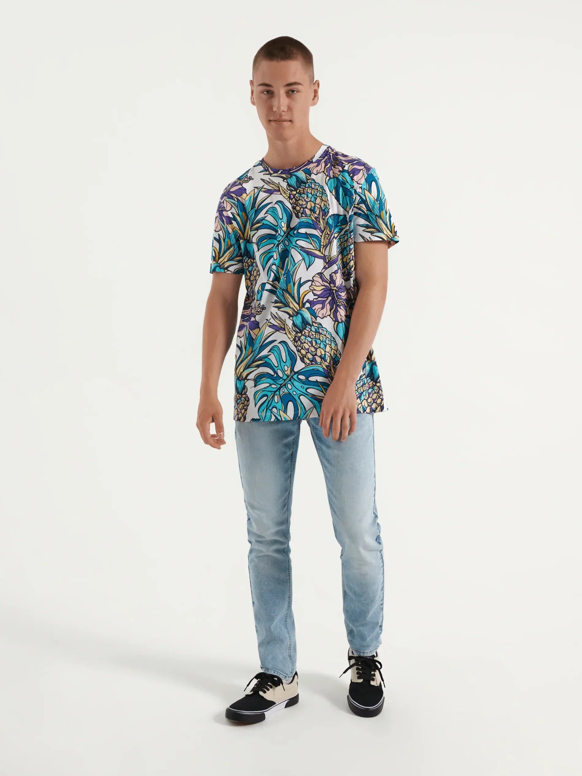 Classic Leaf Print T-shirt For Men