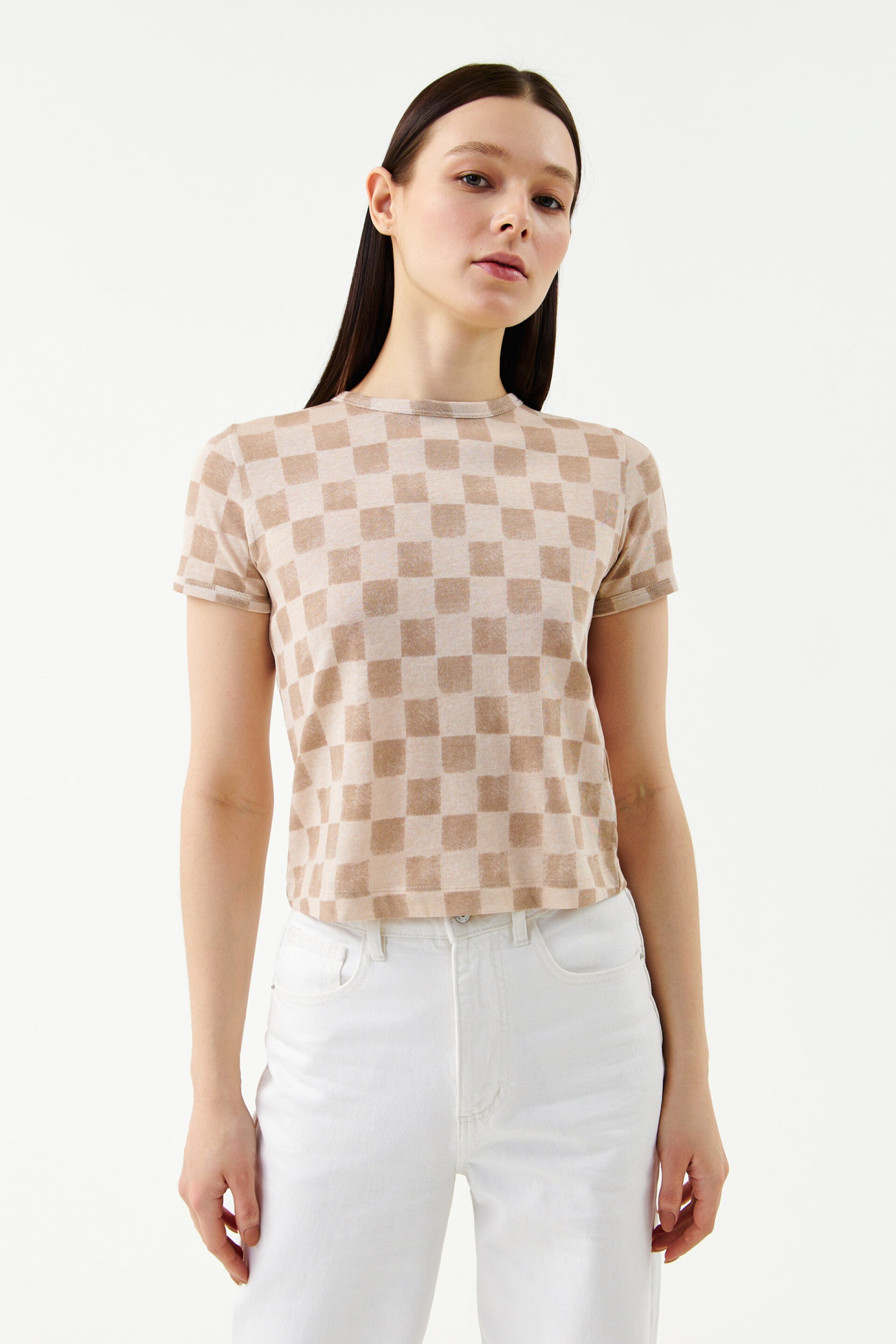 STYLISH ChECKED T-shirt -WOMEN