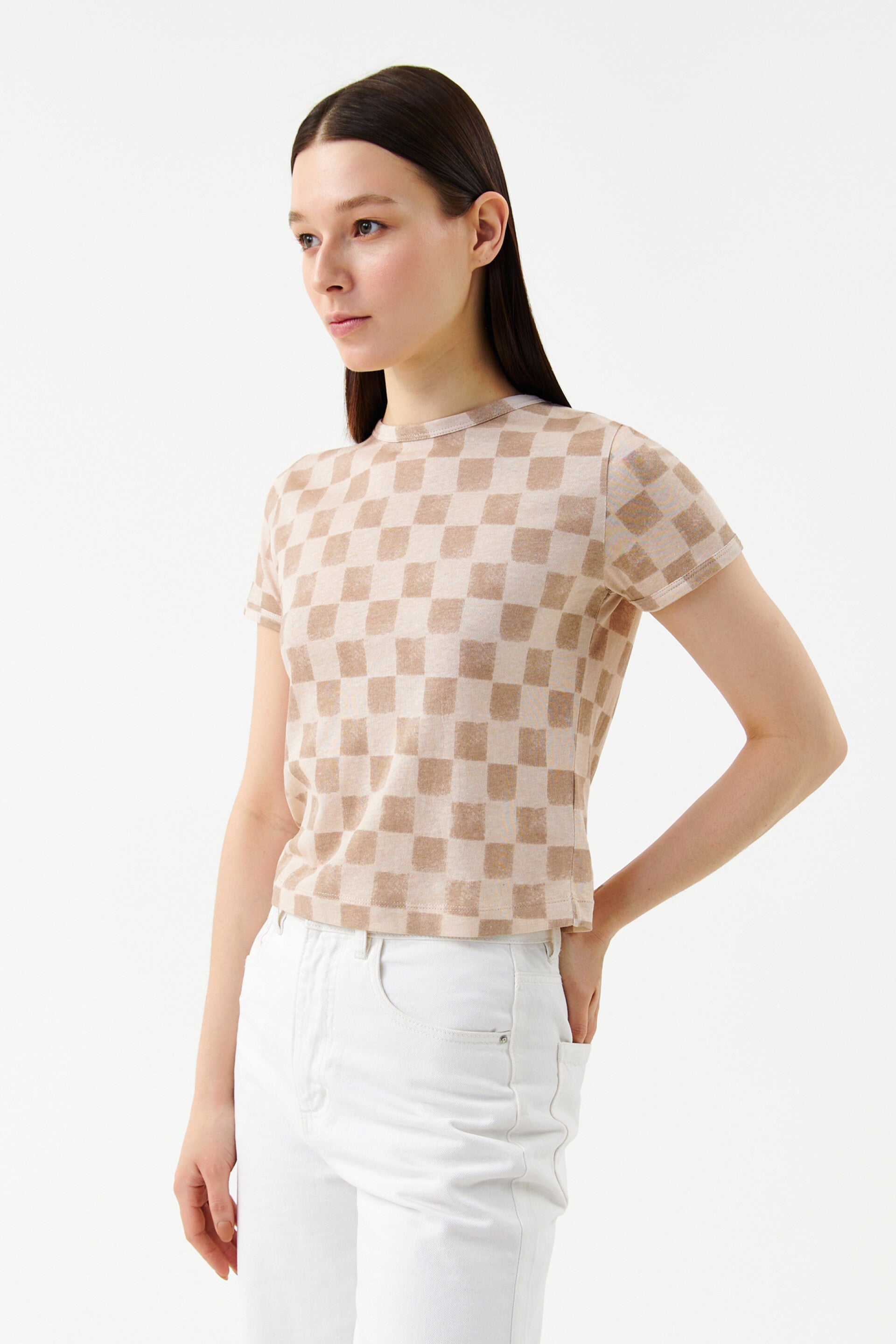 STYLISH ChECKED T-shirt -WOMEN