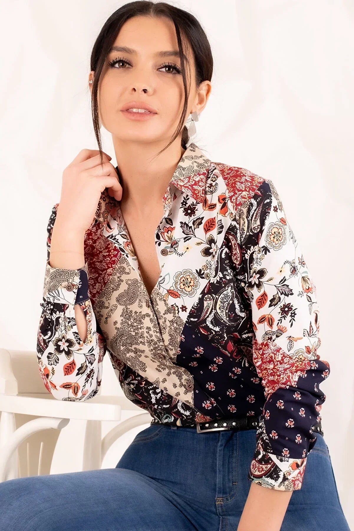 PHOENIX FLORAL PATTERN SHIRT -WOMEN