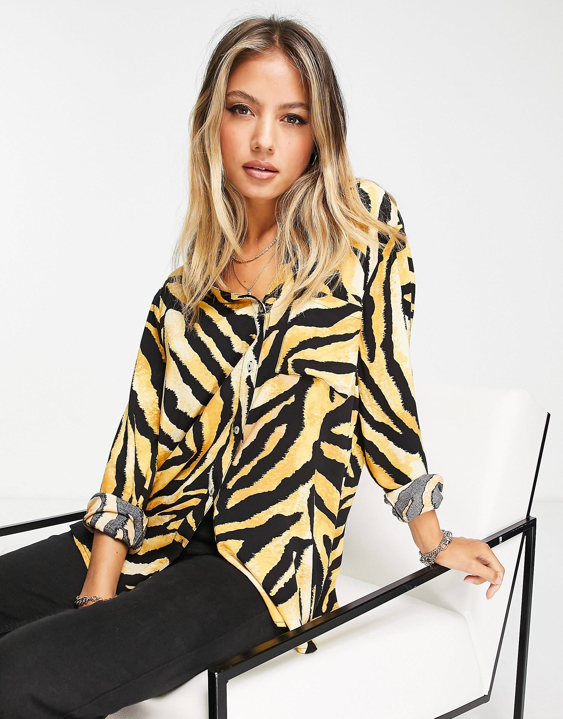 Zebra Print Shirt For Women