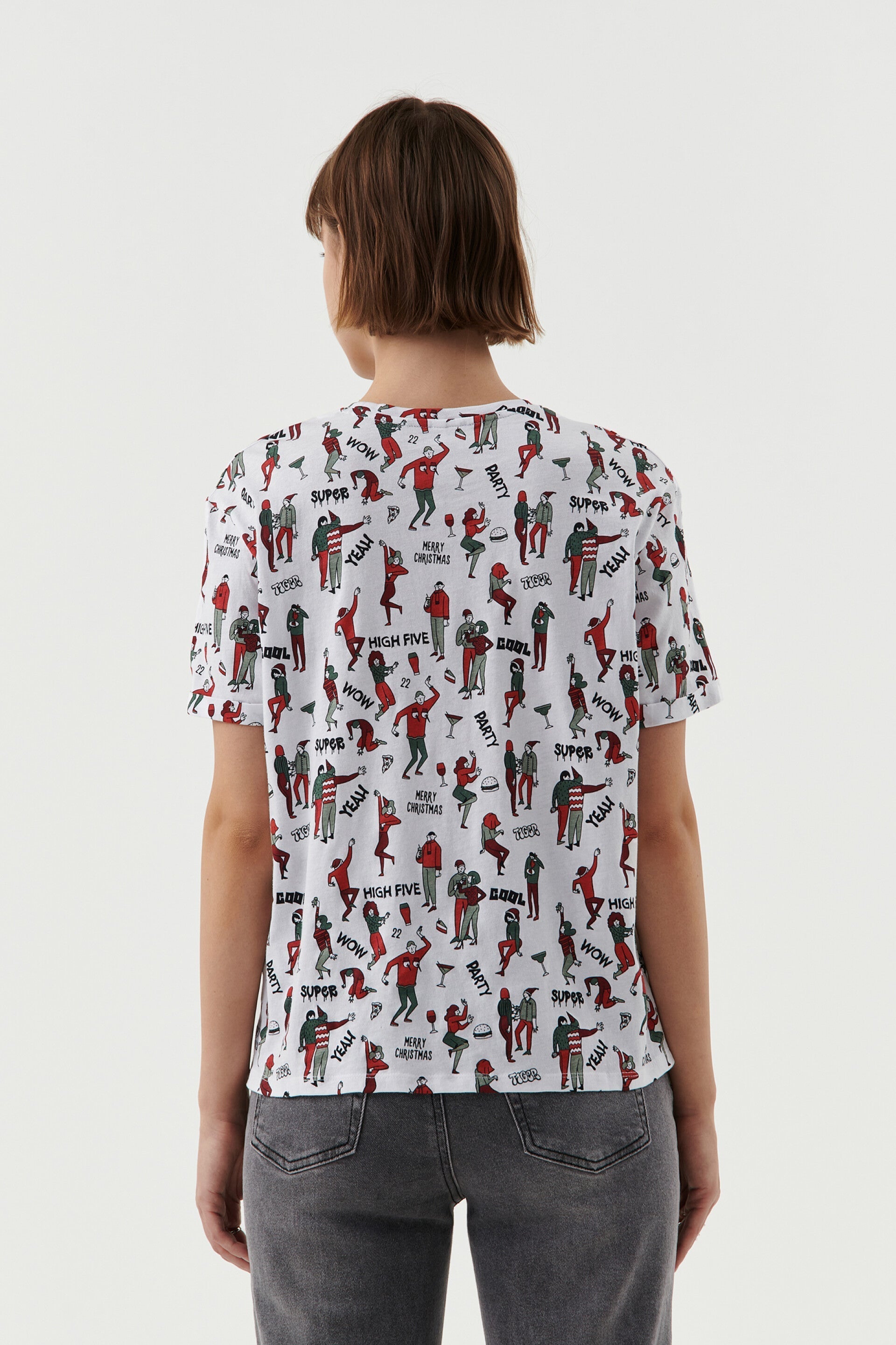 WHITE COOL PRINTED T-SHIRT -WOMEN