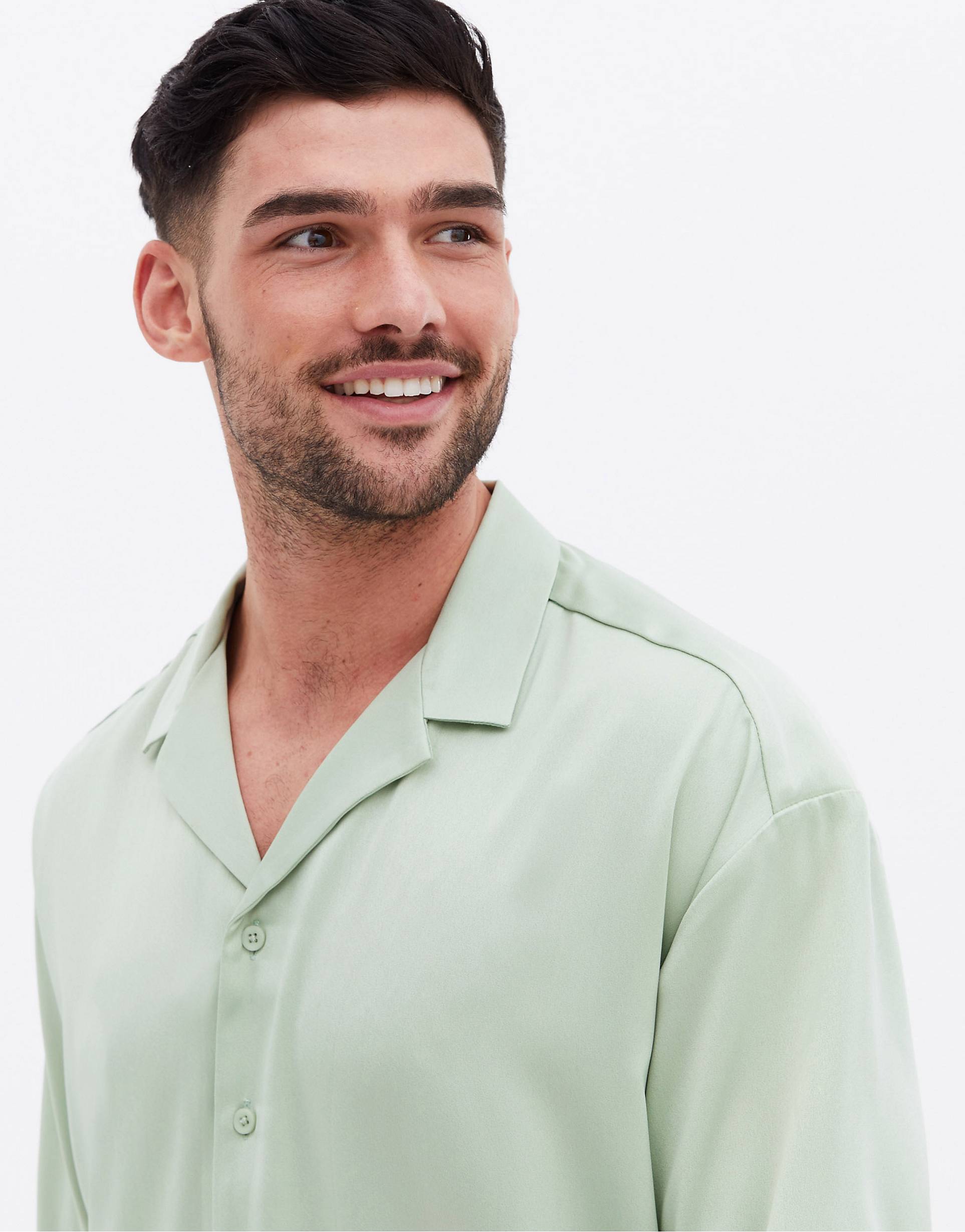 LIGHT GREEN PLAIN SHIRT - MEN