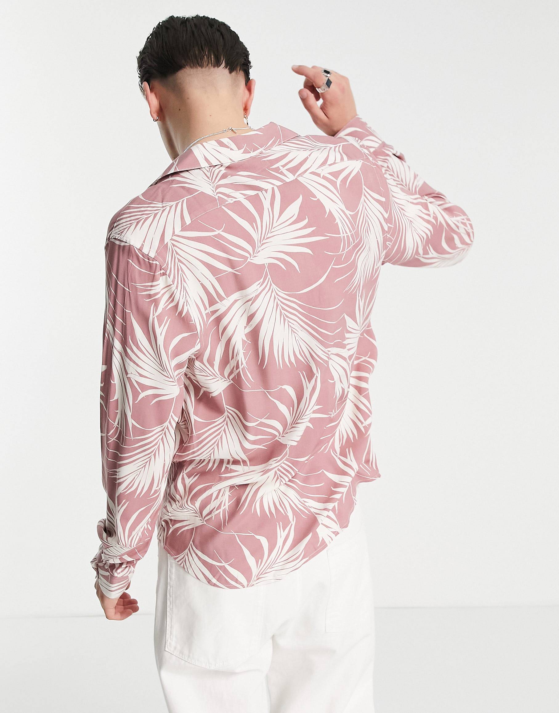 MEN PALM LEAVES PRINTED SHIRT-MEN