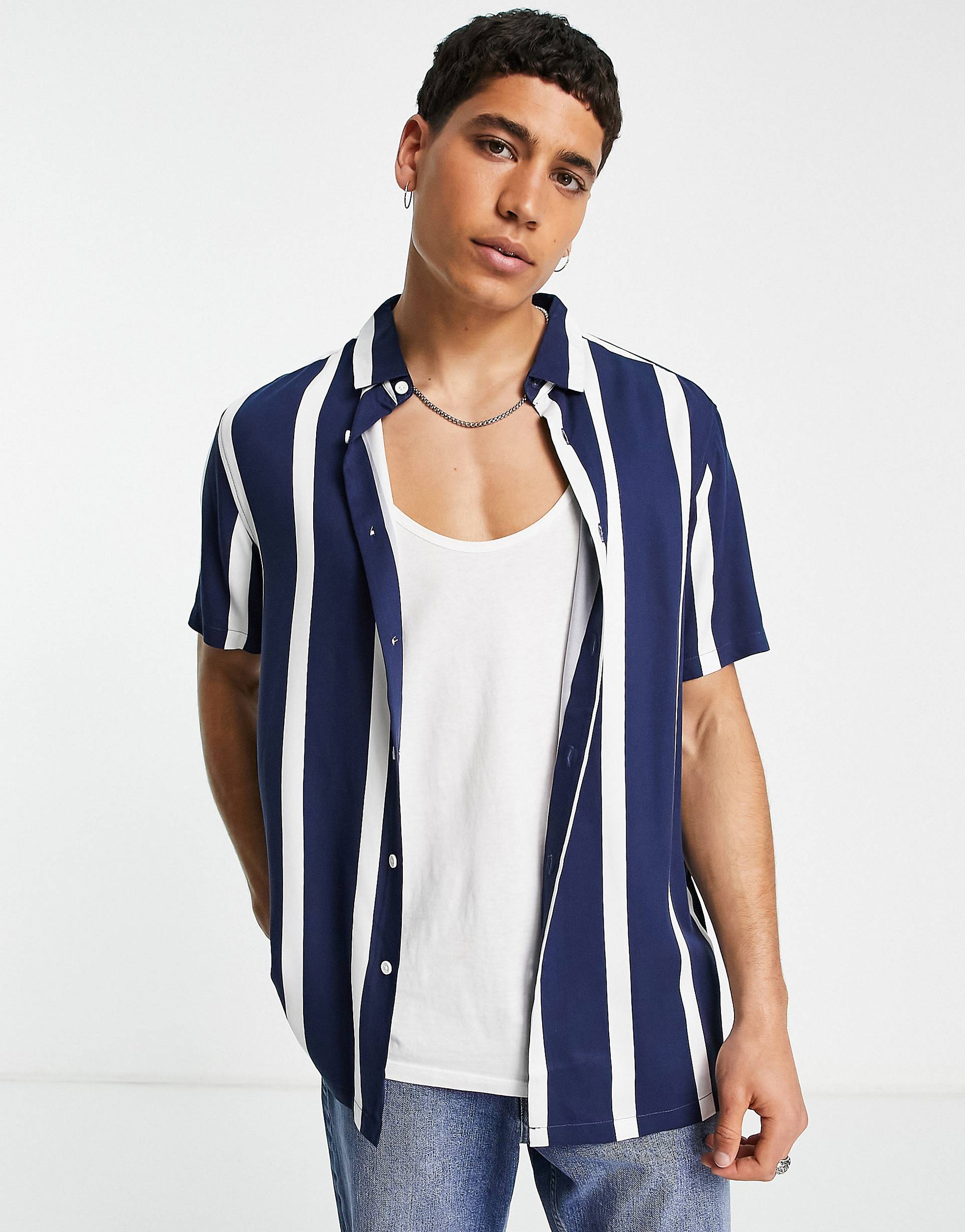 BLUE STRIPTED SHIRT -MEN