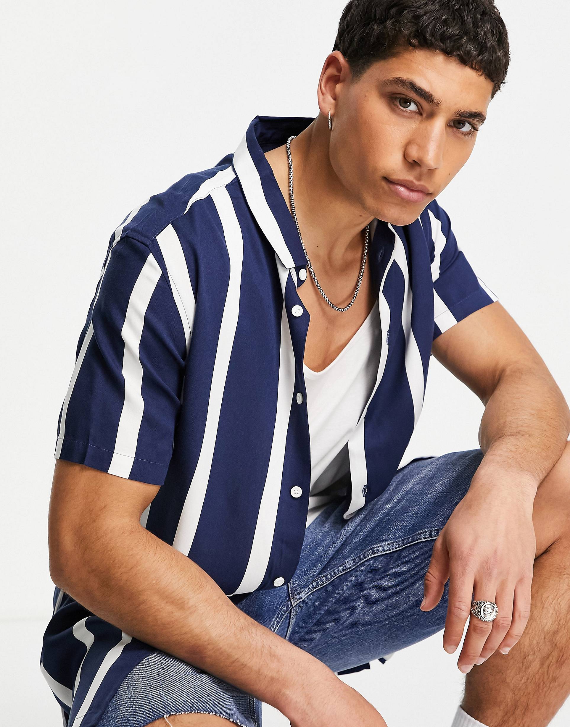 BLUE STRIPTED SHIRT -MEN