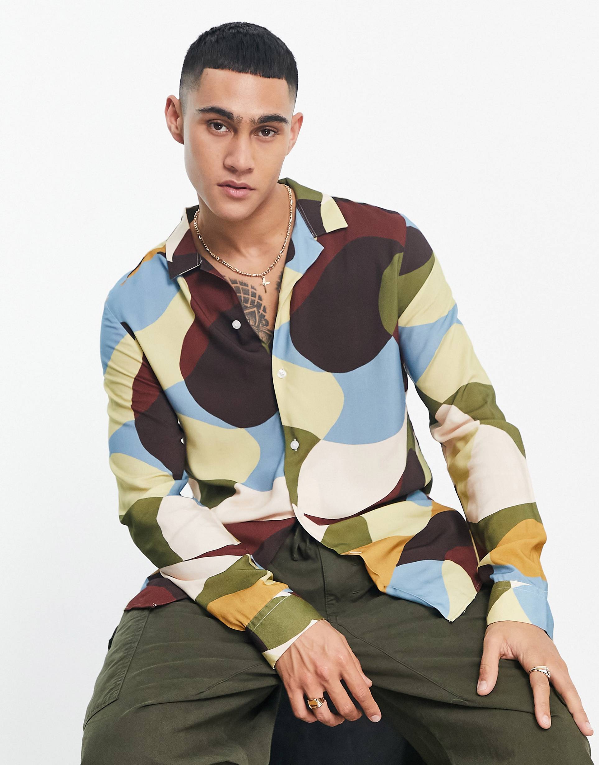 MULTI COLORED PRINTED CASUAL SHIRT-MEN