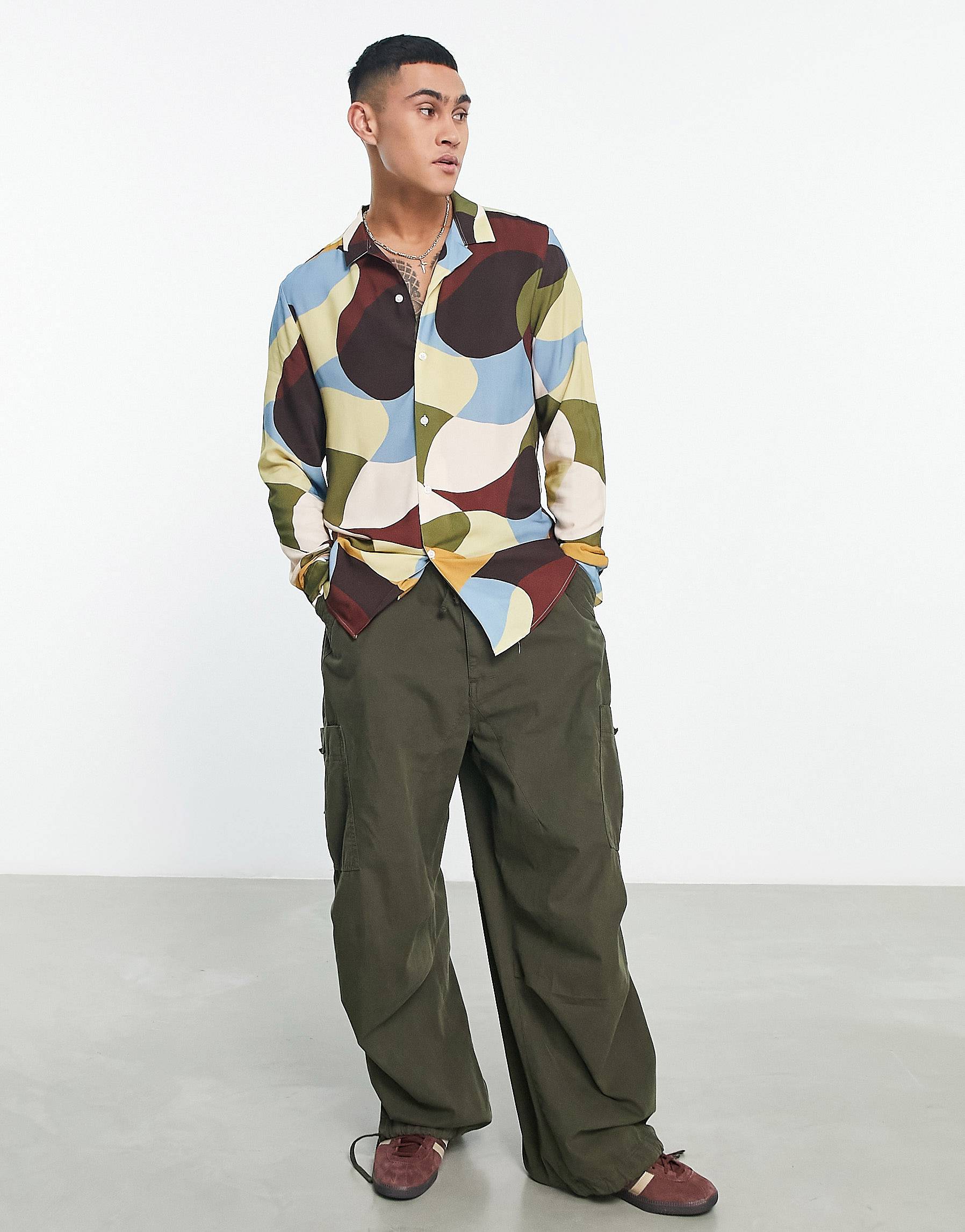 MULTI COLORED PRINTED CASUAL SHIRT-MEN