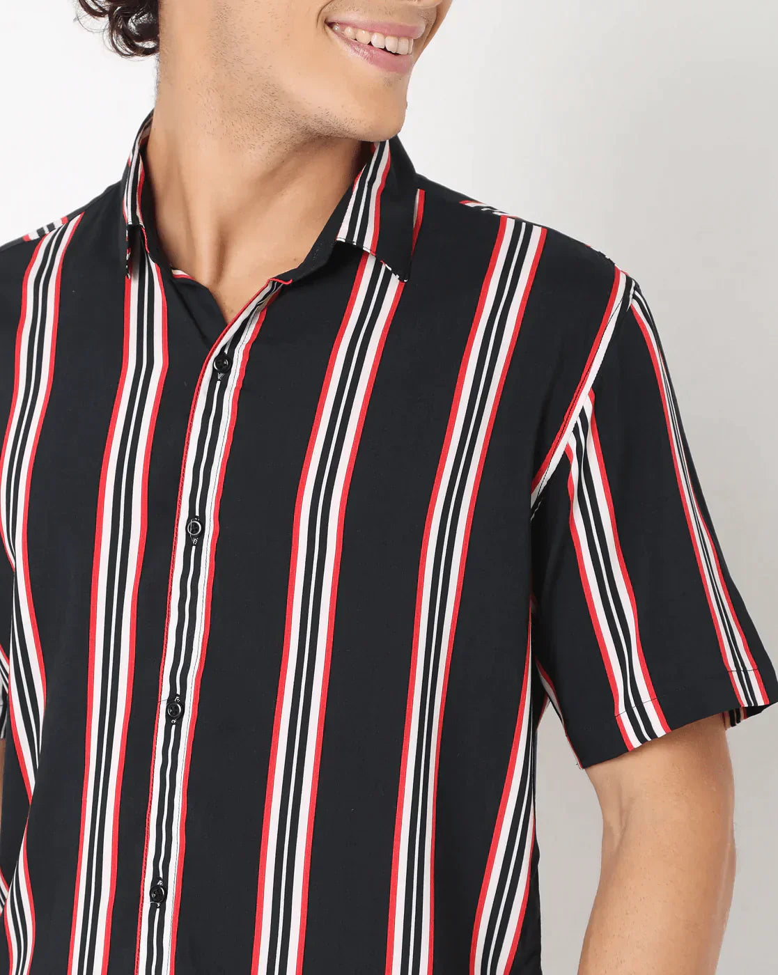 Black striped Pattern Printed Shirt