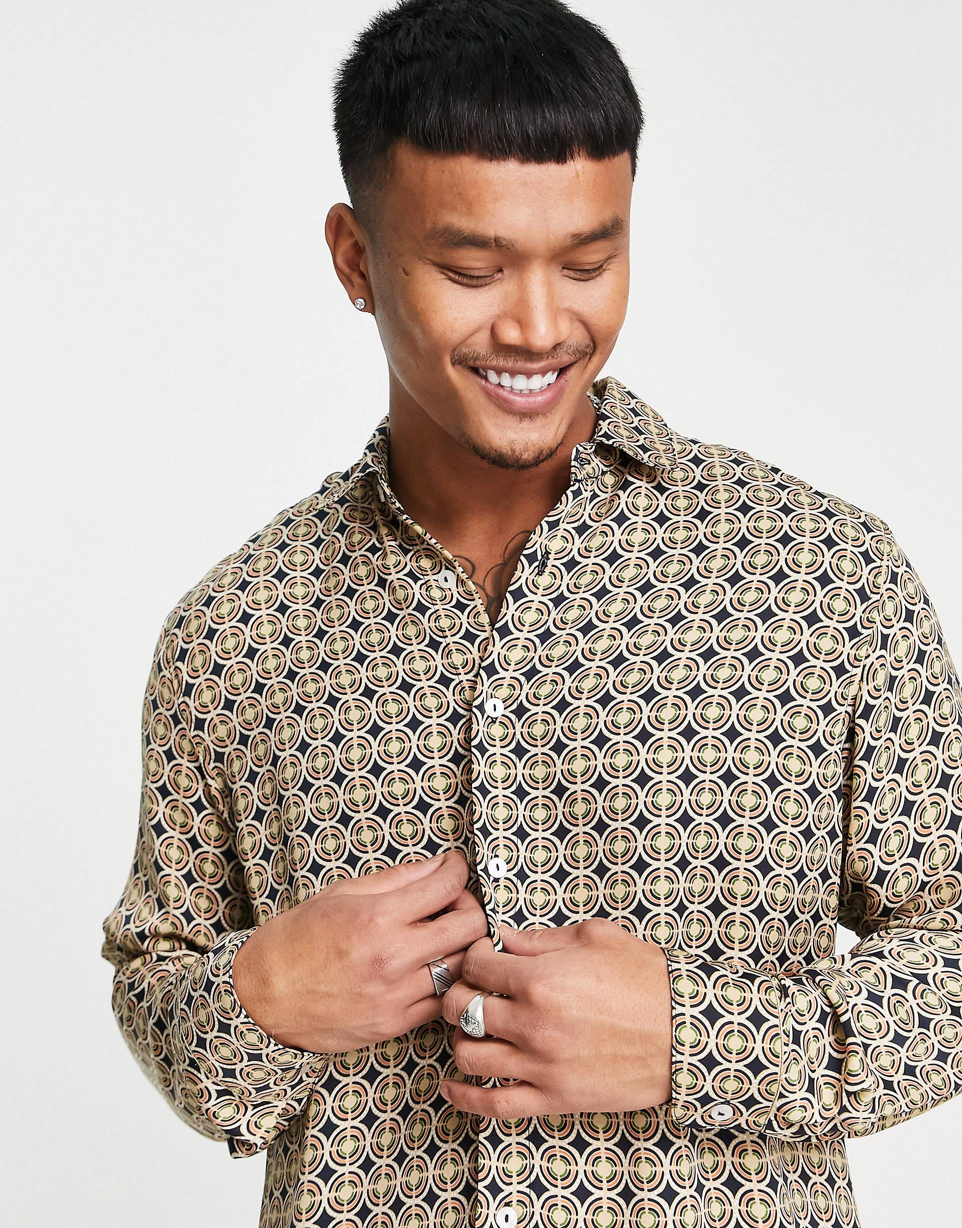 GEOMETRIC PRINTED SHIRT - MEN