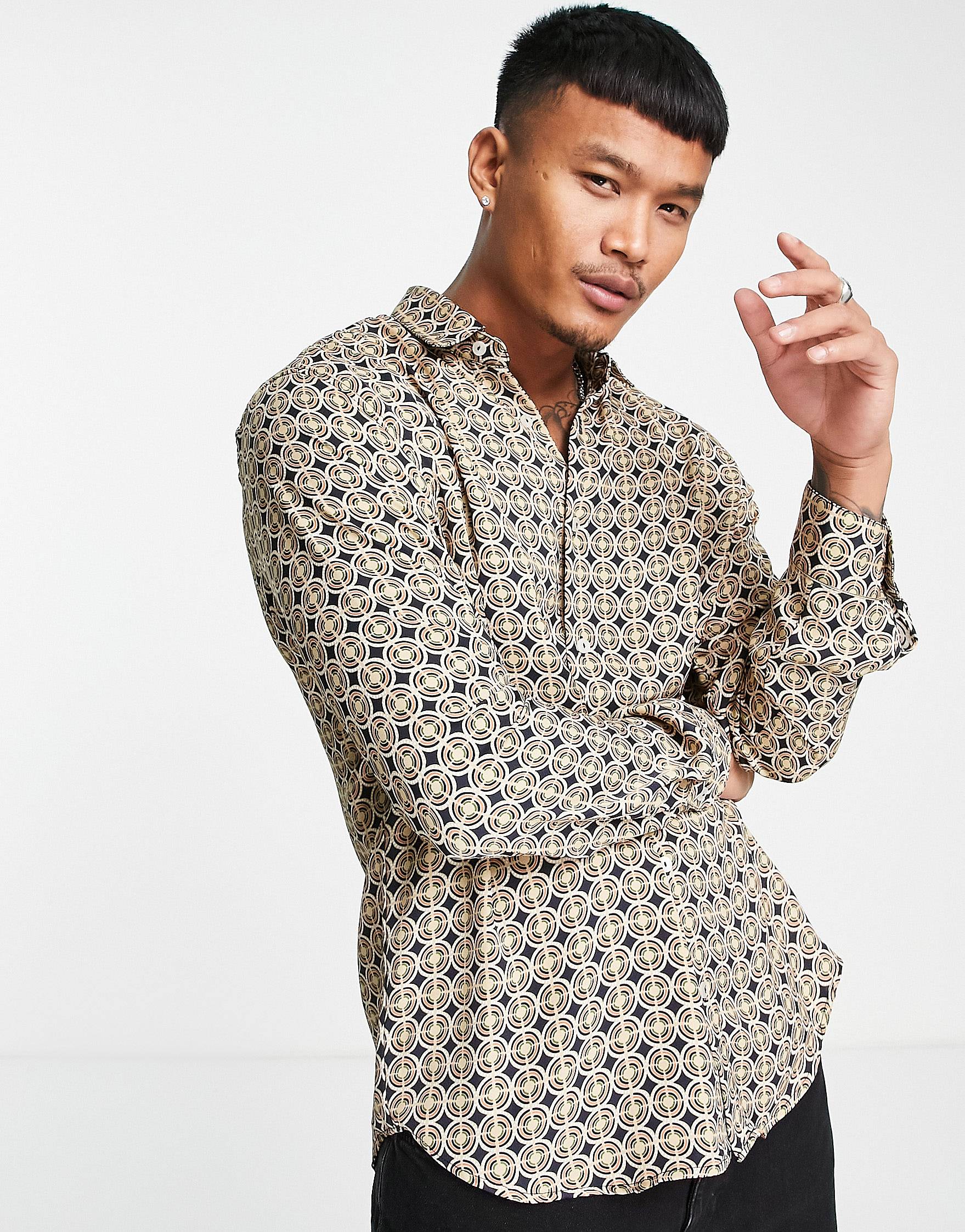 GEOMETRIC PRINTED SHIRT - MEN