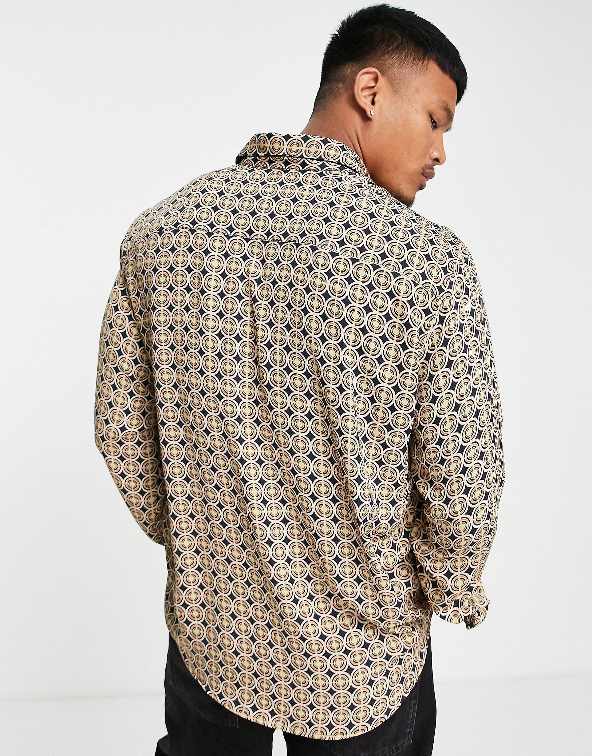 GEOMETRIC PRINTED SHIRT - MEN