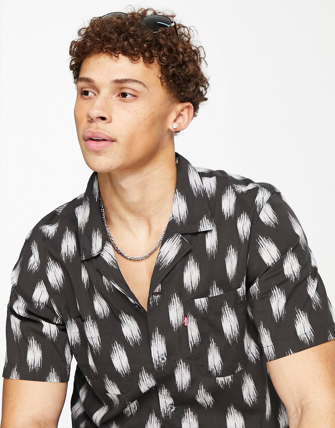 BLACK BRUSH PATTERN SHIRT - MEN