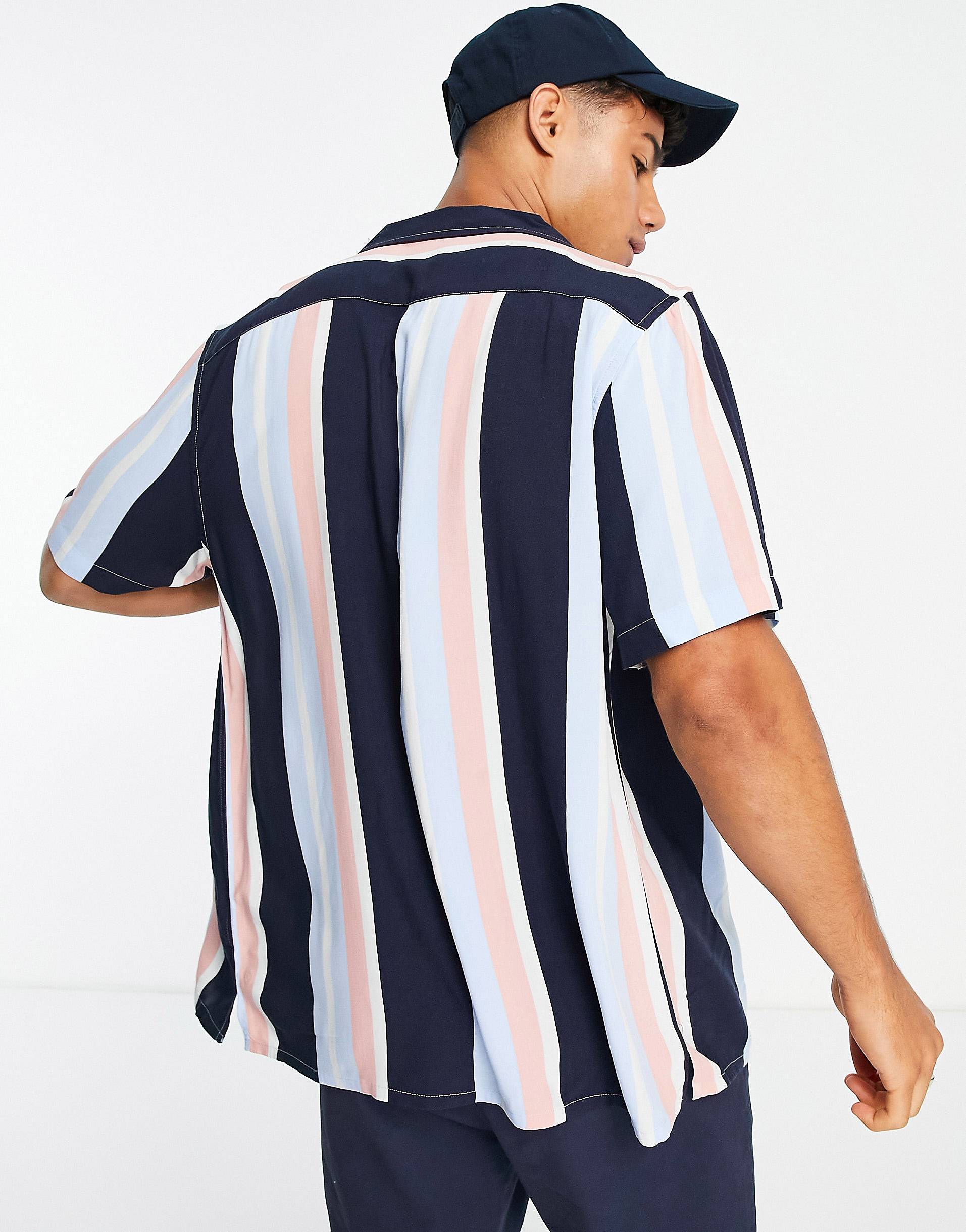 NAVY BLUE STRIP SHIRT - MEN