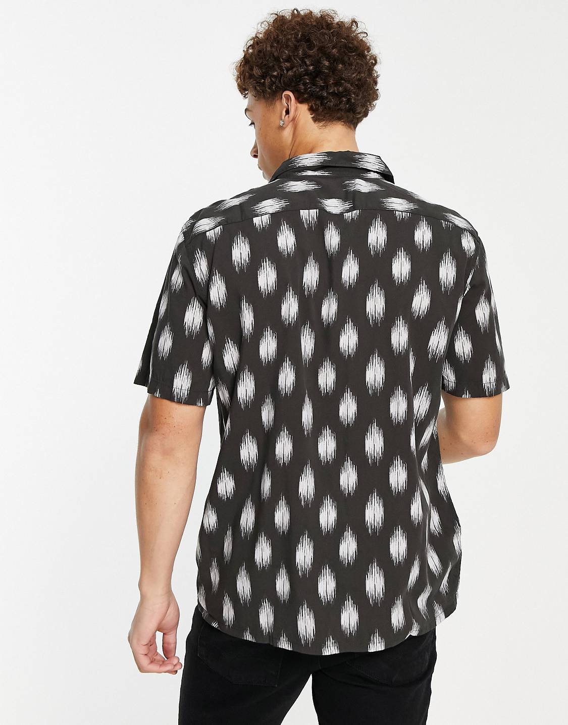 BLACK BRUSH PATTERN SHIRT - MEN