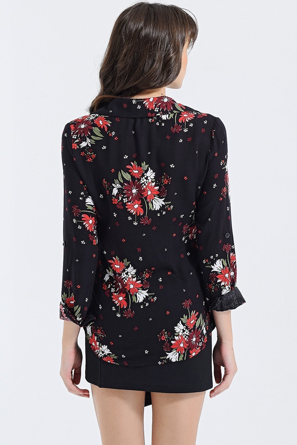 Black Floral Classy Printed Shirt