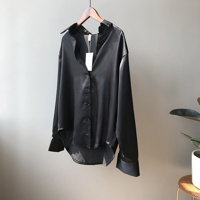 Black Korean Full Sleeve Shirt