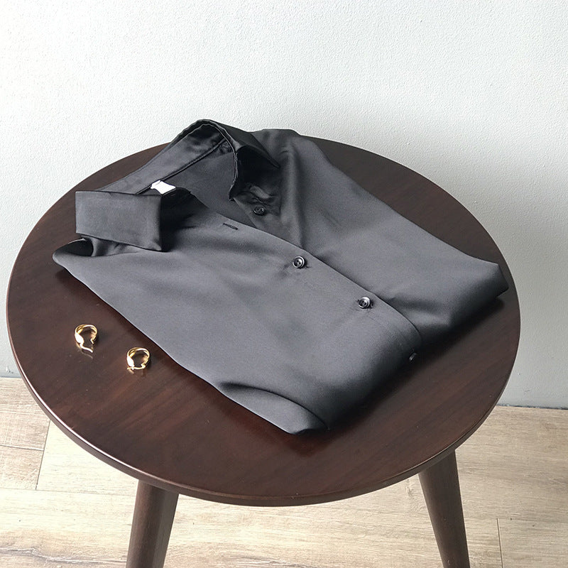 Black Korean Full Sleeve Shirt