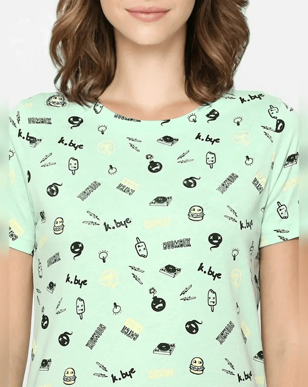 Green Vector Pattern T-Shirt For Women