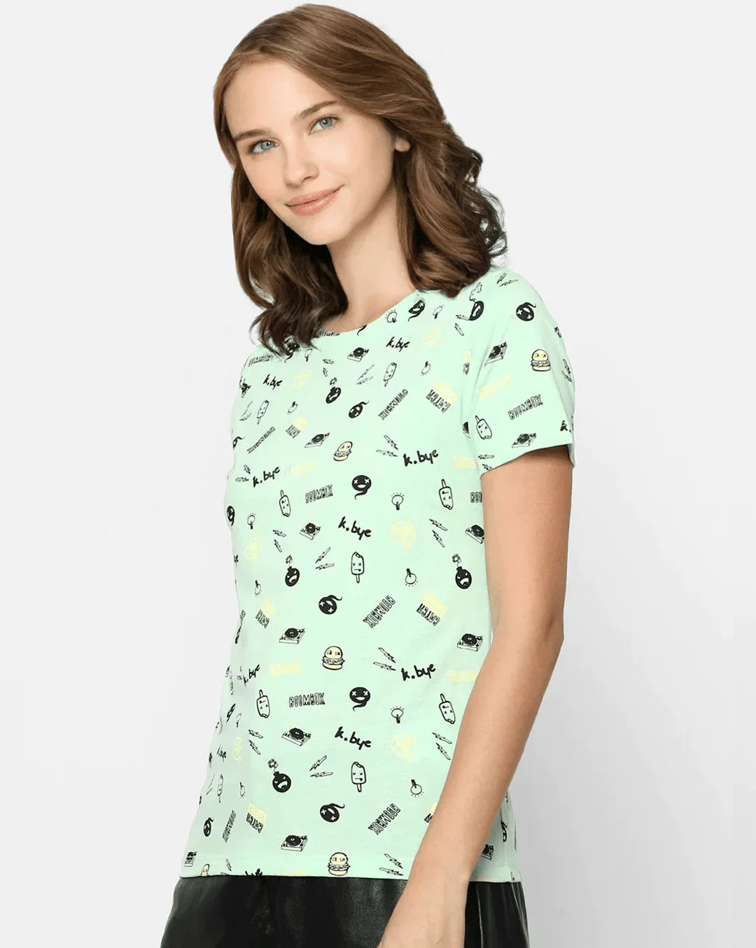 Green Vector Pattern T-Shirt For Women