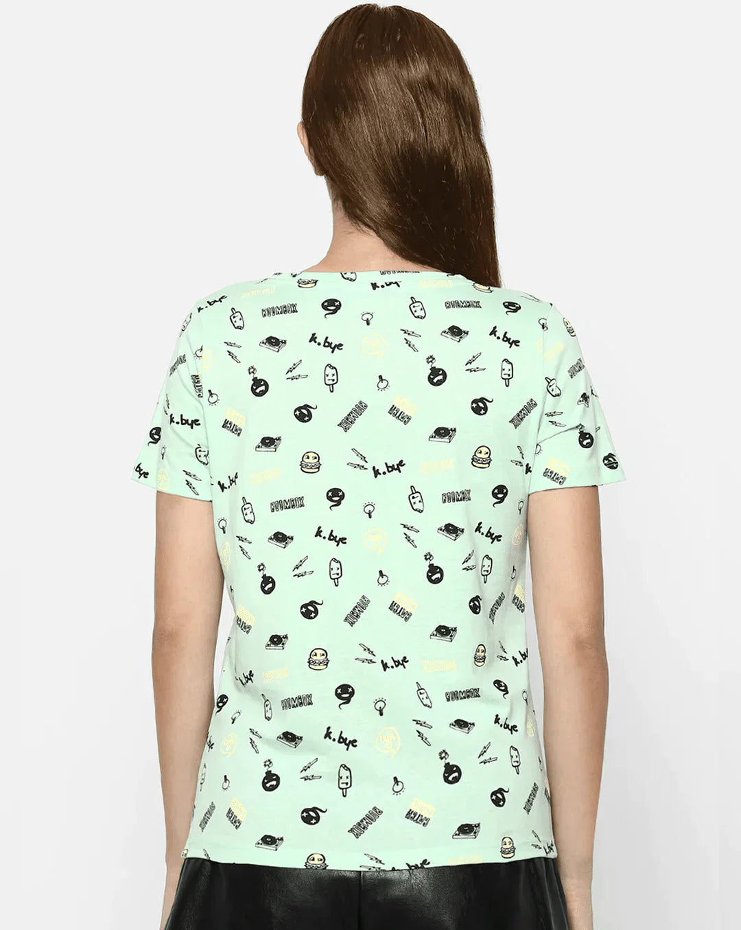 Green Vector Pattern T-Shirt For Women