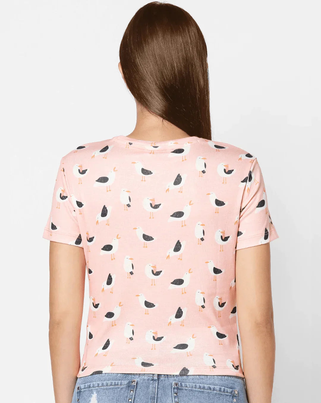 New Bird Pink T-Shirt For Women