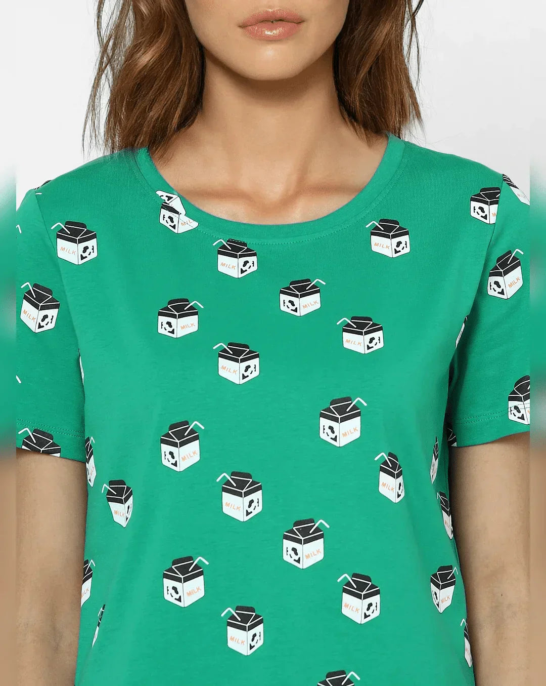 Green Milk Box Round-Neck T-shirt