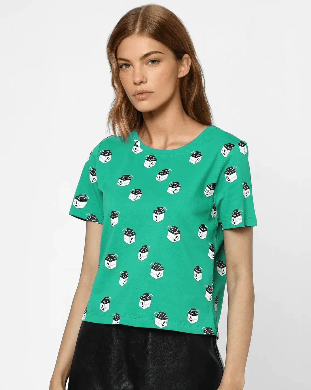 Green Milk Box Round-Neck T-shirt