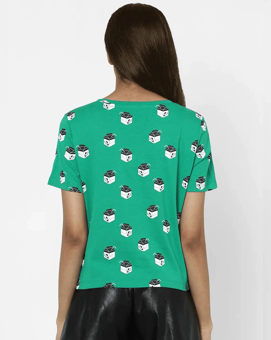 Green Milk Box Round-Neck T-shirt