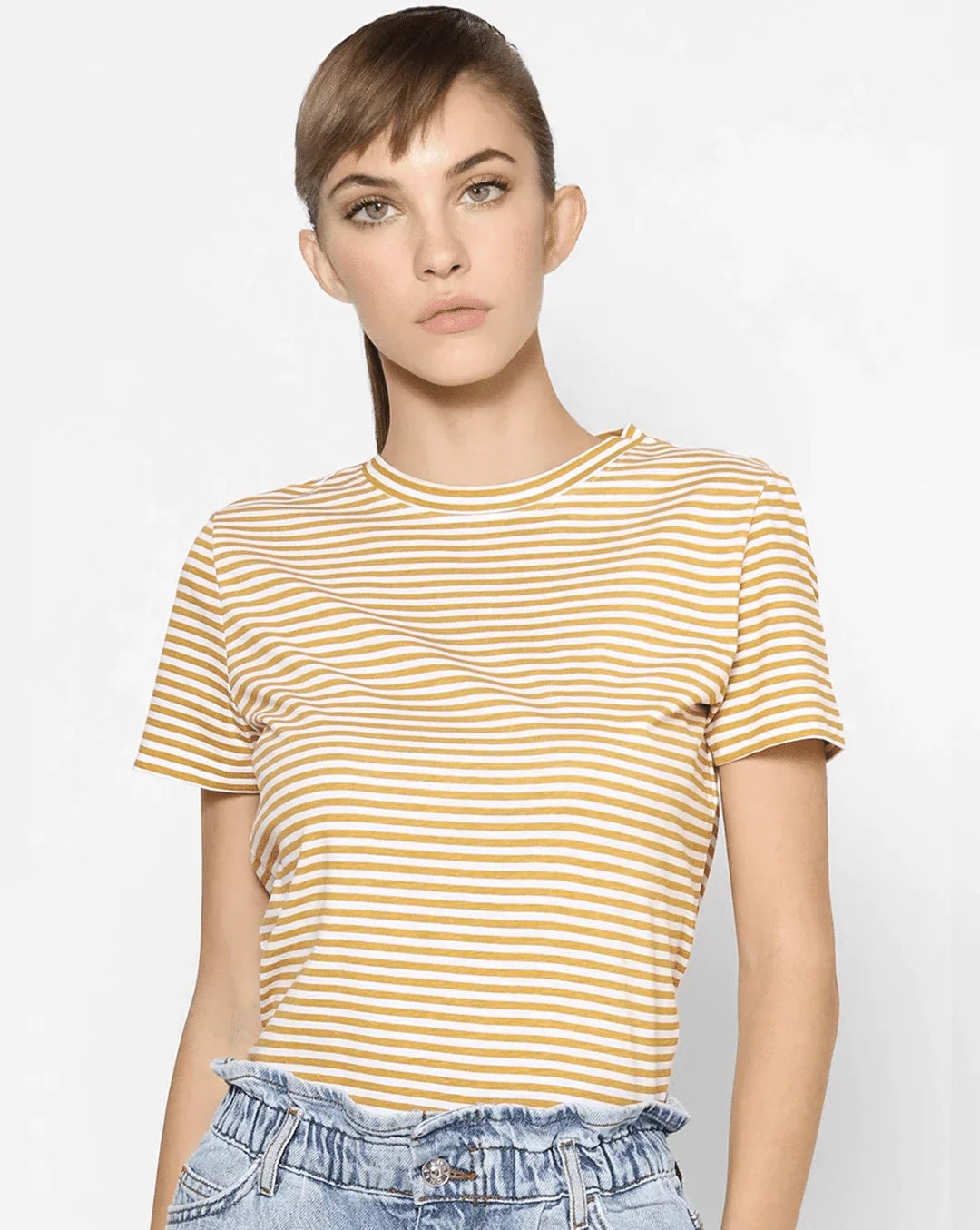 Yellow Strip Round-Neck T-shirt