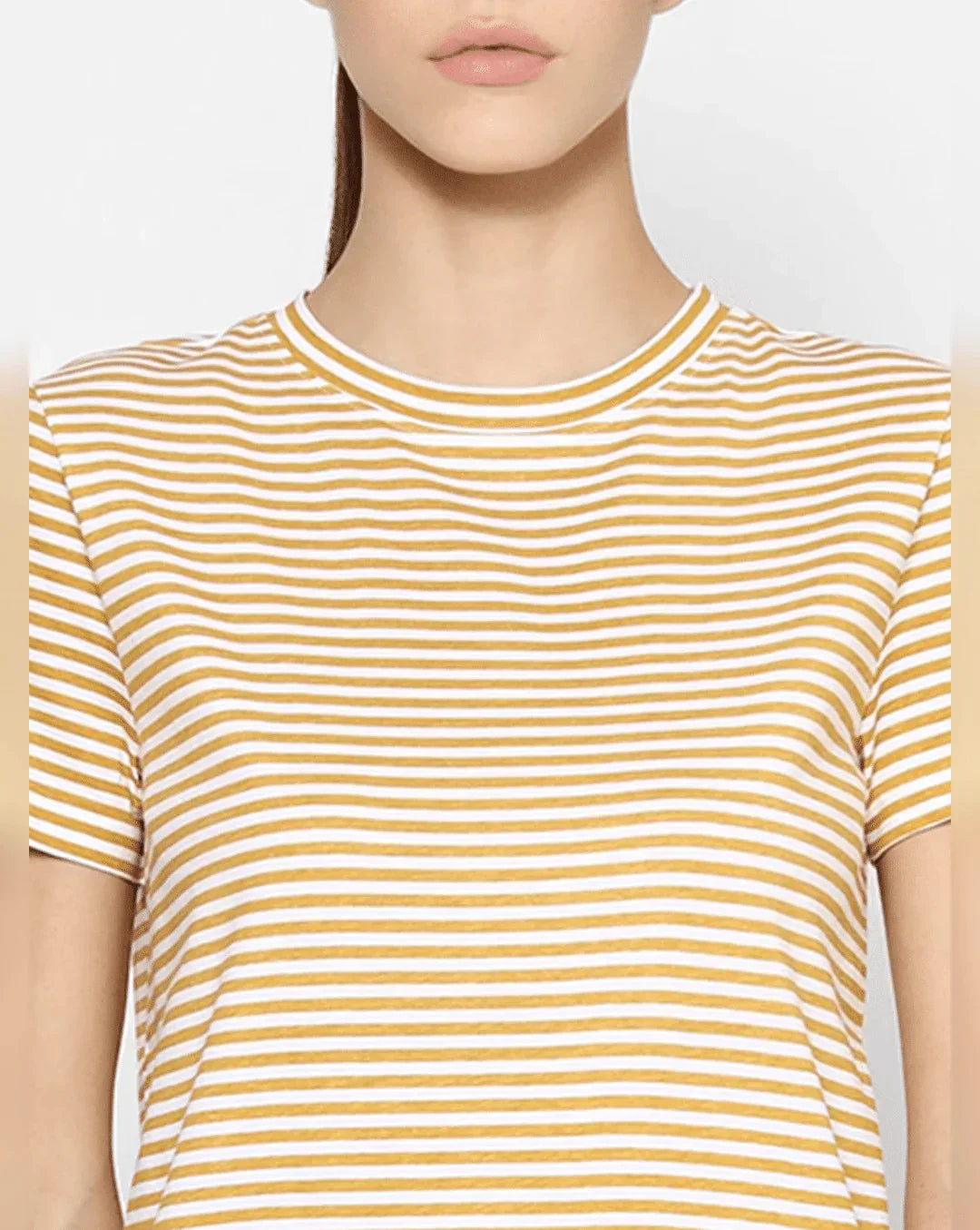 Yellow Strip Round-Neck T-shirt