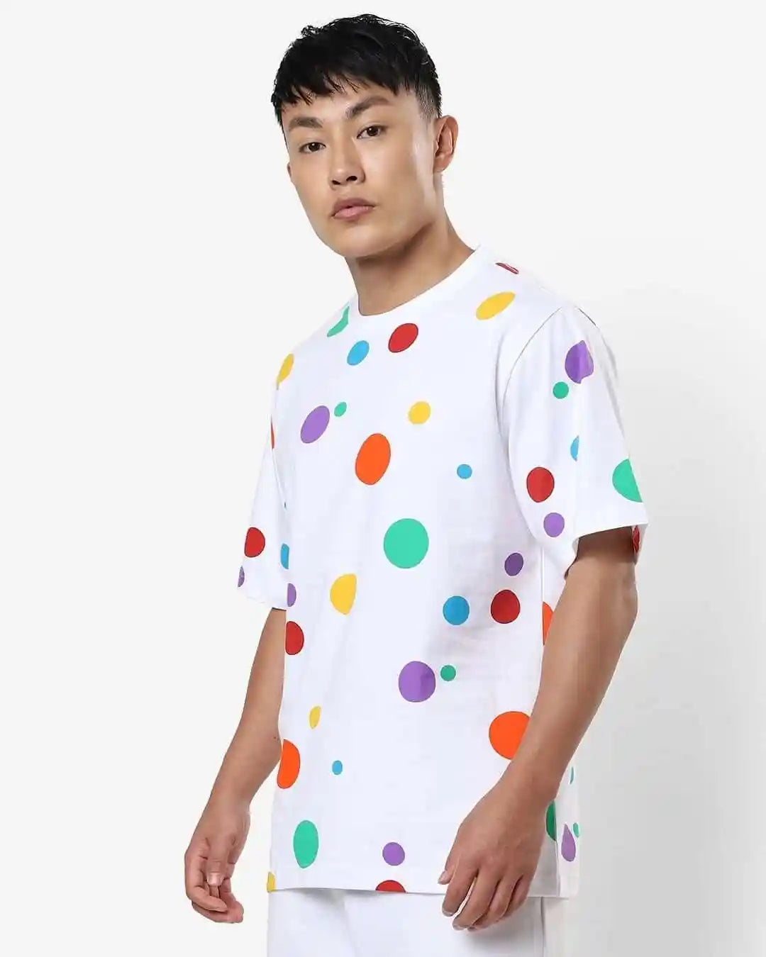 Men Printed Colorfull Dotted Slim Fit T-shirt