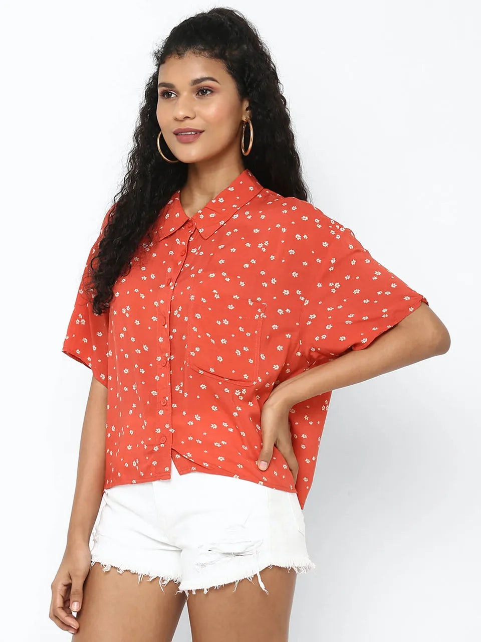 Floral Pattern Printed Shirt